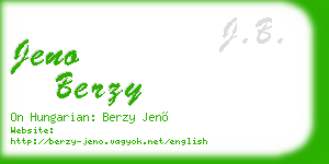 jeno berzy business card